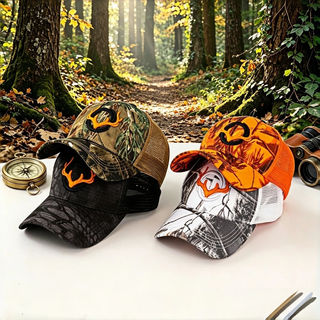 Deer Antler Camo Hunting Trucker Hat Outdoor Fishing Embroidery Mesh Baseball Cap for Men Women Image principale du produit