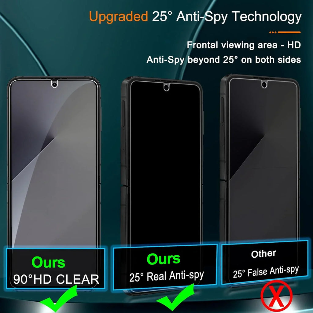 4in1 Privacy Screen Protector Inner & Outer Anti-Spy Hydrogel Films for Samsung Galaxy Z Flip 7 Flip7 Anti-peeping Protectors
