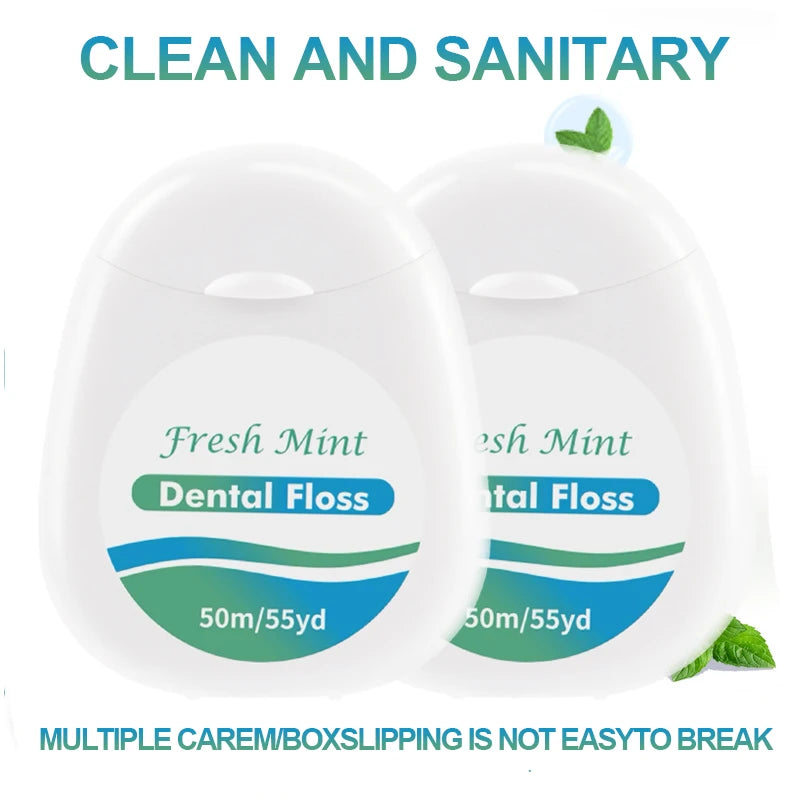 6/3/1 pcsWhite Box Mint Dental Floss Roll - Cleaning Oral Tools - Dental Floss Stick Adult Home Set - Cleaning Interdental Brush