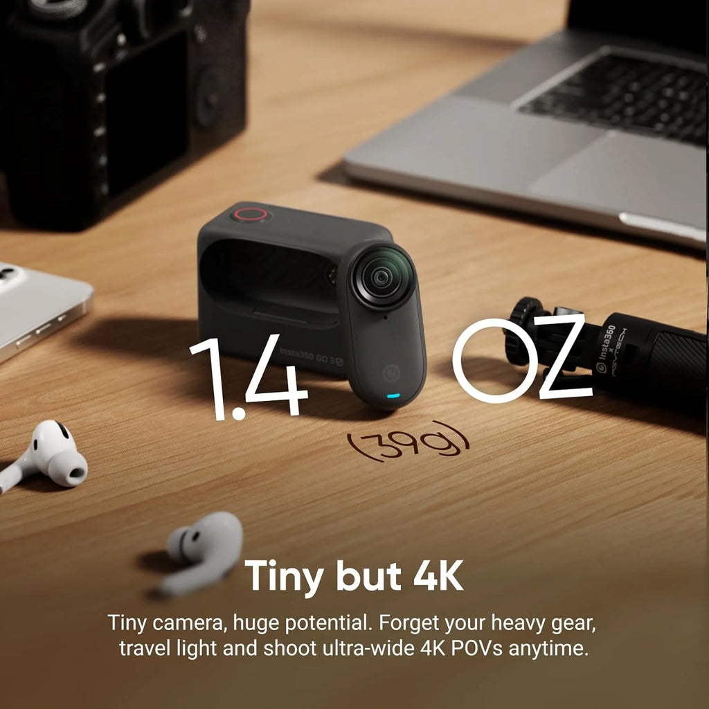 Insta360 GO 3S 128GB (officially refurbish)-Vlog Mini 4K camera, hands-free POV, universal Fixation, Stabilisation