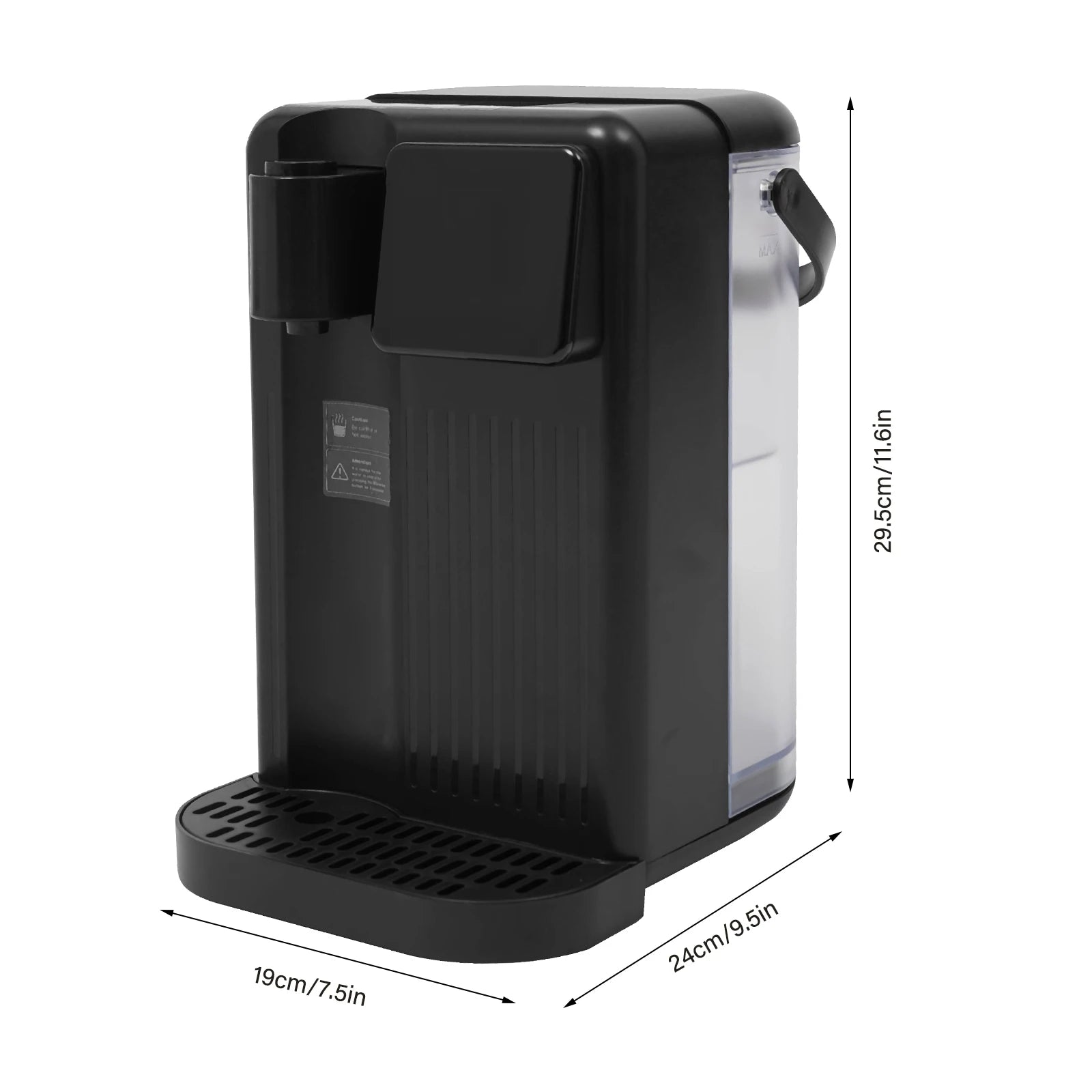 1700W 3L Instant Hot Water Dispenser 3s Heat LED Touch Screen Electric Kettle 25-99°C Temp Control EU Plug for Home Office Black
