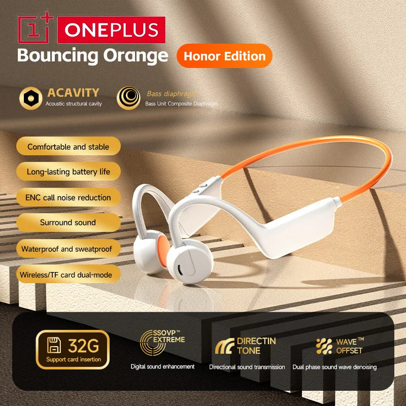 OnePlus Bluetooth Earphones Bone Conduction Headphone Wireless Open Headset Hands-free Waterproof Sports Earphones With Mic