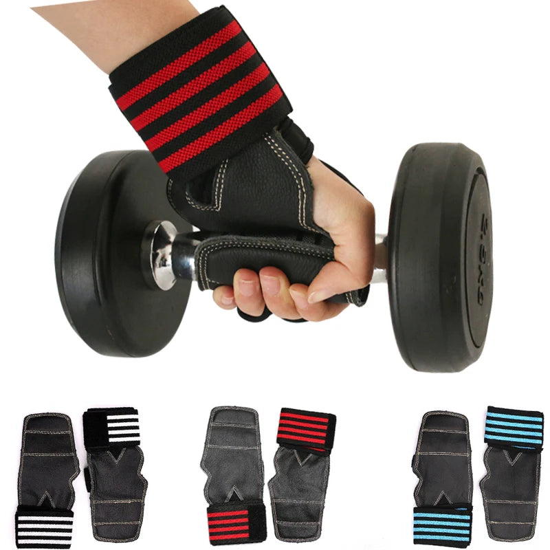 Cowhide Weight Lifting Gloves 3 colors Gym Anti-Skid Grips Pads Deadlift Belt Crossfit Workout Crossfit Palm Protection Fitness Secondary image