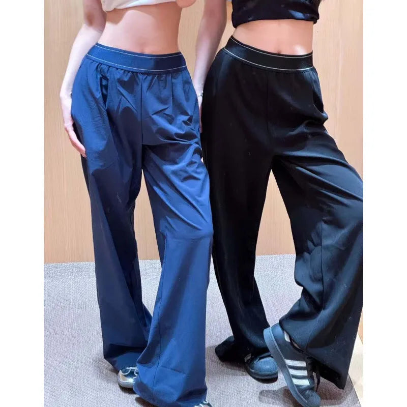 UNITIM Spring Women Straight Sports Pants Solid Loose Casual Yoga Pants for Female Lady Elastic Wiast Lady Quick-dry Sweatpants Image principale du produit