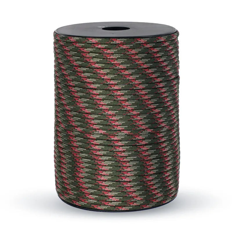 100/50M 550 Military Standard 9-Core Paracord Rope 4mm Outdoor Parachute Cord Survival Umbrella Tent Lanyard Strap Clothesline