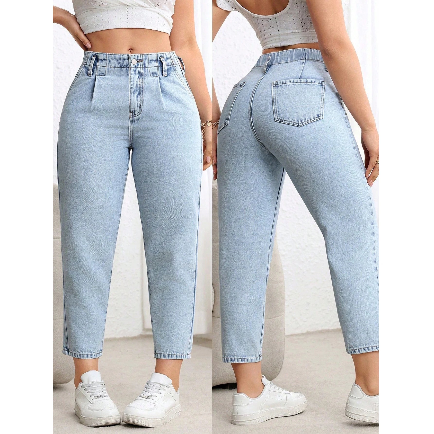 Plus Size Woman Clothing Women Jeans New Stretch Tummy Control Straight Leg Denim Pants Comfortable Casual Wear Main image