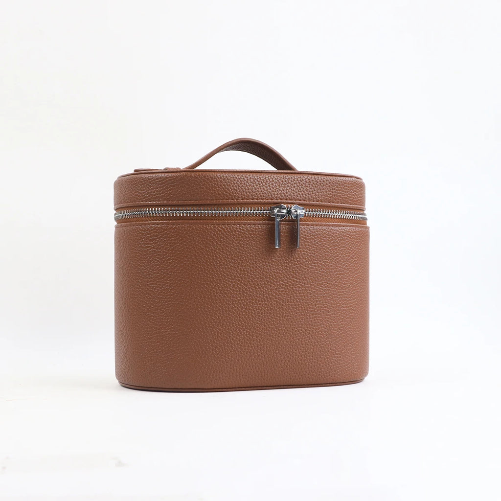 Large-capacity PU leather cosmetic box with internal storage box, customizable names and letters, travel portable cosmetic bag