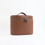 Large-capacity PU leather cosmetic box with internal storage box, customizable names and letters, travel portable cosmetic bag