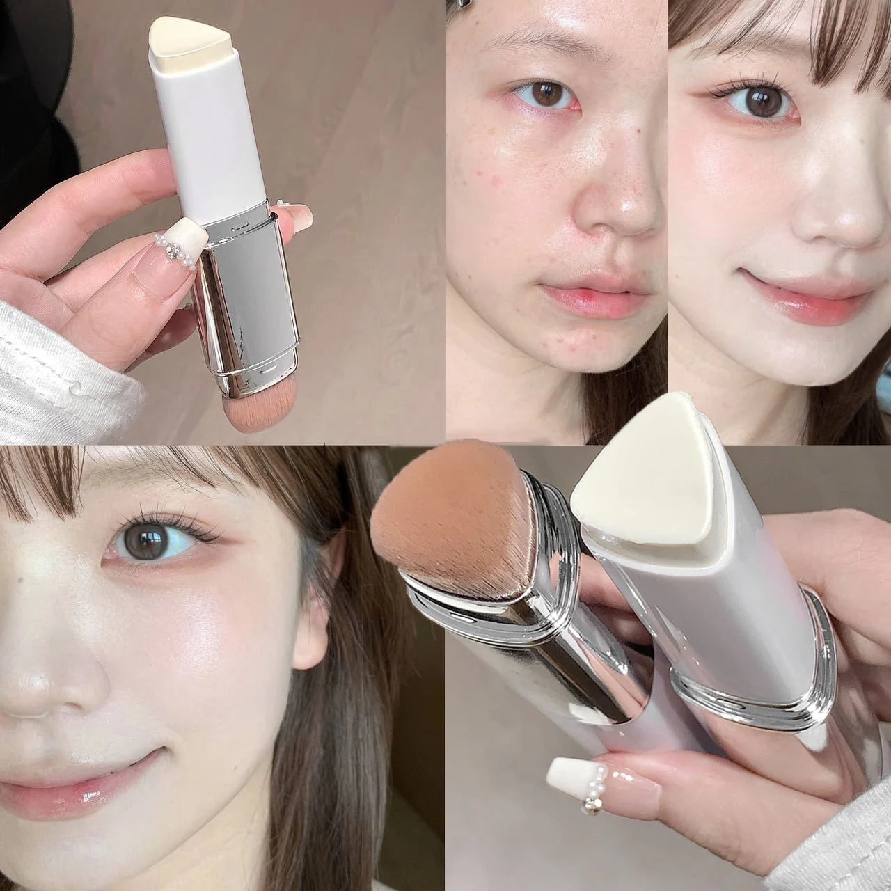 2-in-1 Natural Color Foundation Stick Lightweight Moisturizing Brightening Foundation Cream Concealer for All Skin Types Makeup Secondary image