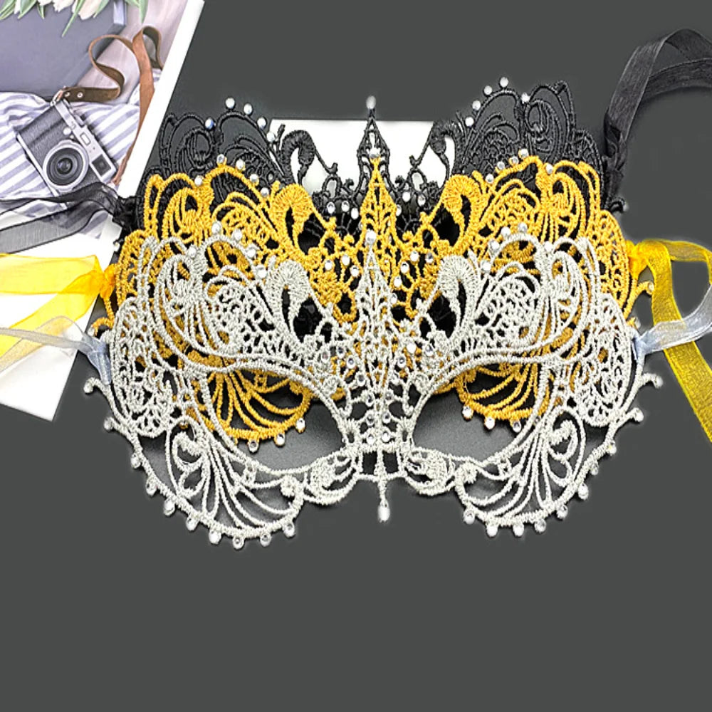 New Women Hollow Lace Face Mask Masquerade Sexy Cosplay Prom Party Props Costume Mask Nightclub Halloween Black Eye Mask