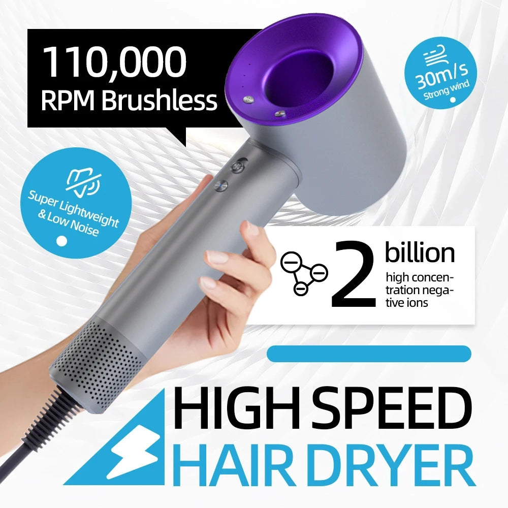 1600W Professional Hair-care Negative Ion Hair dryer 220V Leafless Hairdryer High Speed household Blow Dryer Salon Style Tool