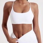 Solid Color underwear Cross Back Women Fitness Sports Bra Top Yoga Comprehensive Training Jog Chest Pad Spaghetti Strap Beauty