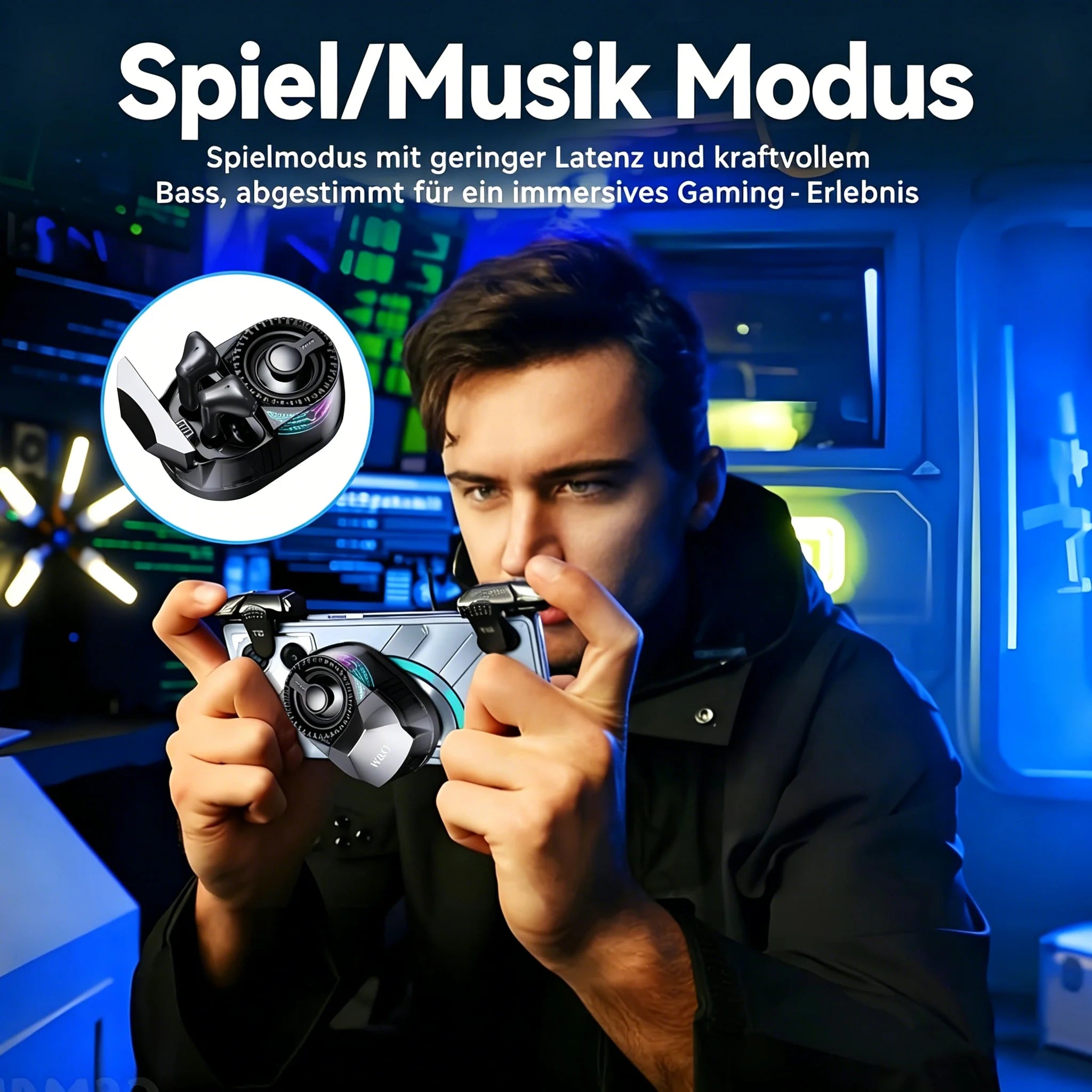 Magnetic 3-in-1 Bluetooth Speaker with Earbuds, Phone Stand,RGB Light, Portable Wireless Headset for iPhone/Android