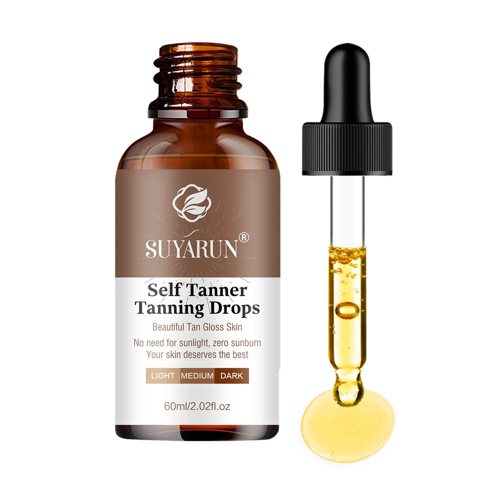 Sunless Tanning Serum - Buildable Natural Glow, Streak-Free Formula for All Skin Tones. Moisturizing & Non-Irritating.