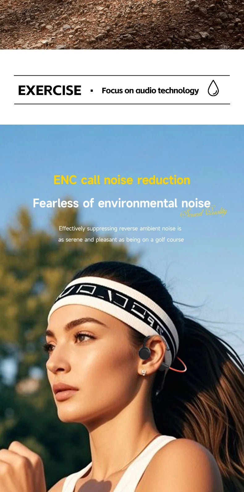 OnePlus Bluetooth Earphones Bone Conduction Headphone Wireless Open Headset Hands-free Waterproof Sports Earphones With Mic