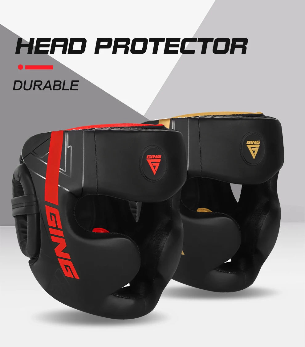 Boxing Helmet MMA Safety Free Fight Head Guard Protectors Adult Kid Training Headgear Muay Thai Kickboxing Full-covered Helmets