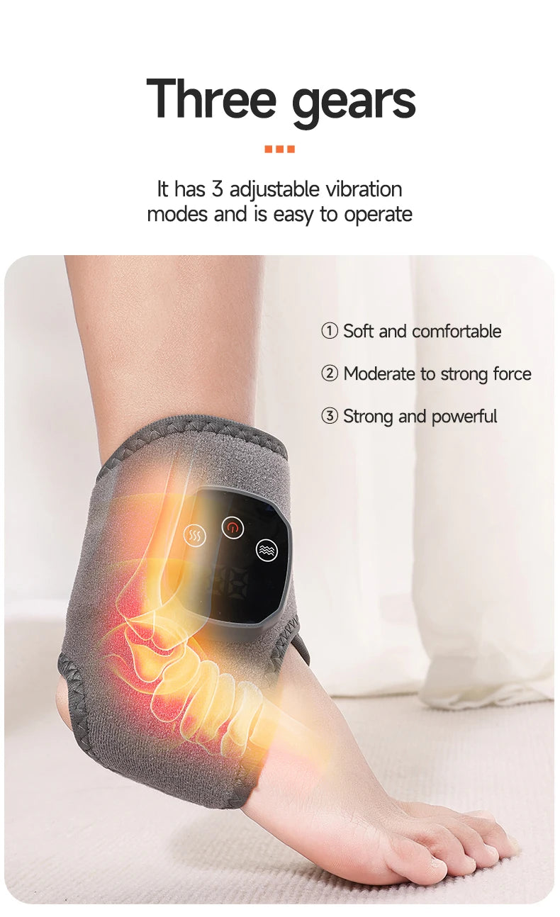 Electric Heat And Vibration Ankle Wrist Massager Hot Compress Therapy Ankle Massage Heated Wrap Support Brace Foot Protector