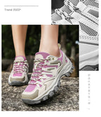 2025 Hiking Shoes Men Women Mesh Sneakers Breathable Fashion Mountain Shoes Boy Spring Autumn Summer Work Shoes Outdoor Trekking