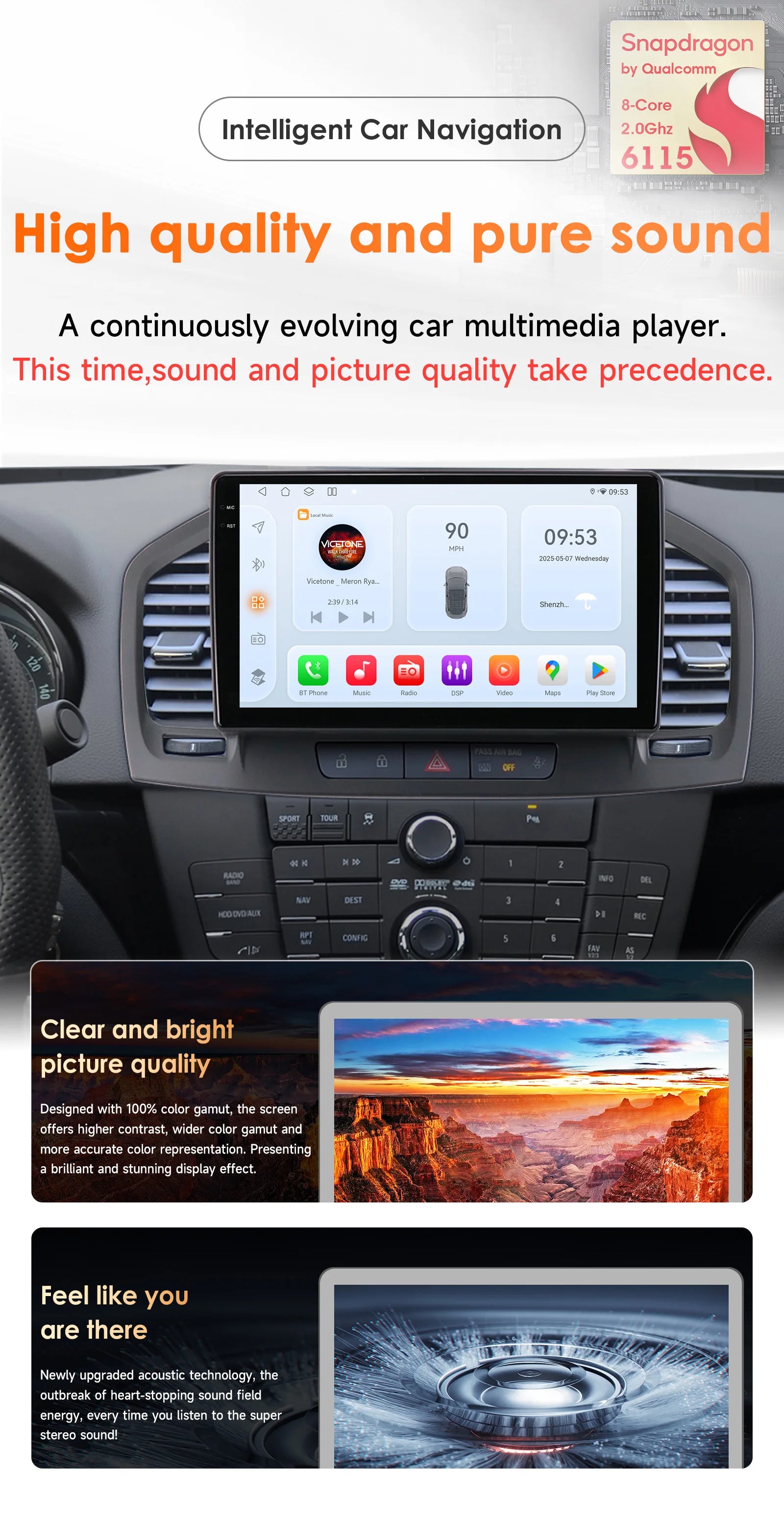 9inch 7862 QLED Screen 2din Android Car Radio Multimedia Video Player for Buick Regal 1 Opel Insignia GPS Navi Carplay 4G RDS BT