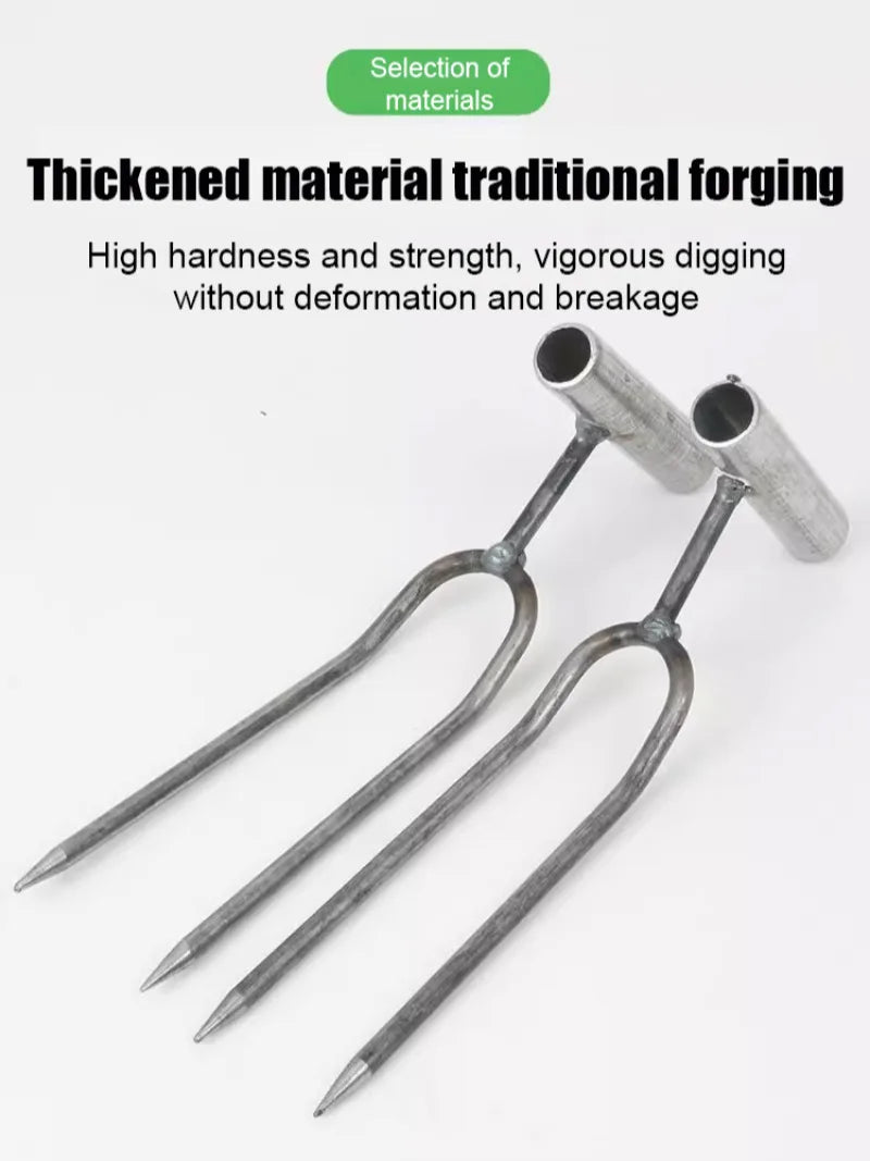 Handheld Adjustable Gardening Two Teeth Fork Stainless steel multifunction Gardening Spade Fork