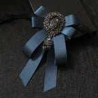 Fashion Ribbon Ribbon Bowtie Rhinestone Crystal Bow Tie Fabric Cloth Art Handmade Neck Tie For Men and Women