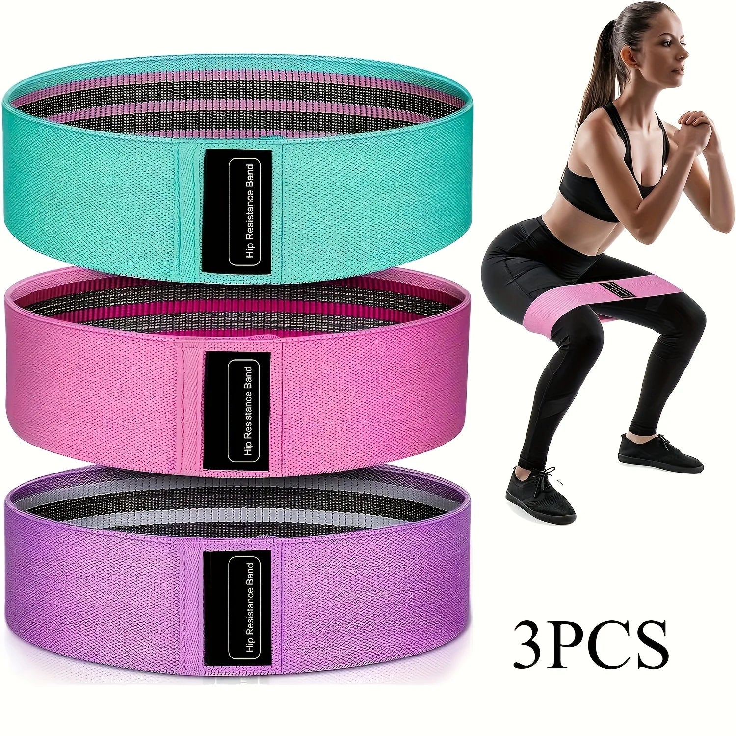 3pcs Fabric Resistance Bands for Working out Stretch Booty Legs Yoga Starter Pilates Flexbands Exercise Fitness Training Image principale du produit