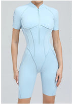 Women's Yoga Jumpsuit Hip Lift Sports Fitness Removable Padding Backless Zipper Leggings One-Piece Running Workout Gym Jumpsuit