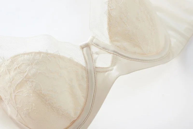 Luxury Women Lingerie Set Sexy Lace Embroidery Underwear French Thin Cup Push Up Bra Summer Mesh Breathable Intimates Bra Sets
