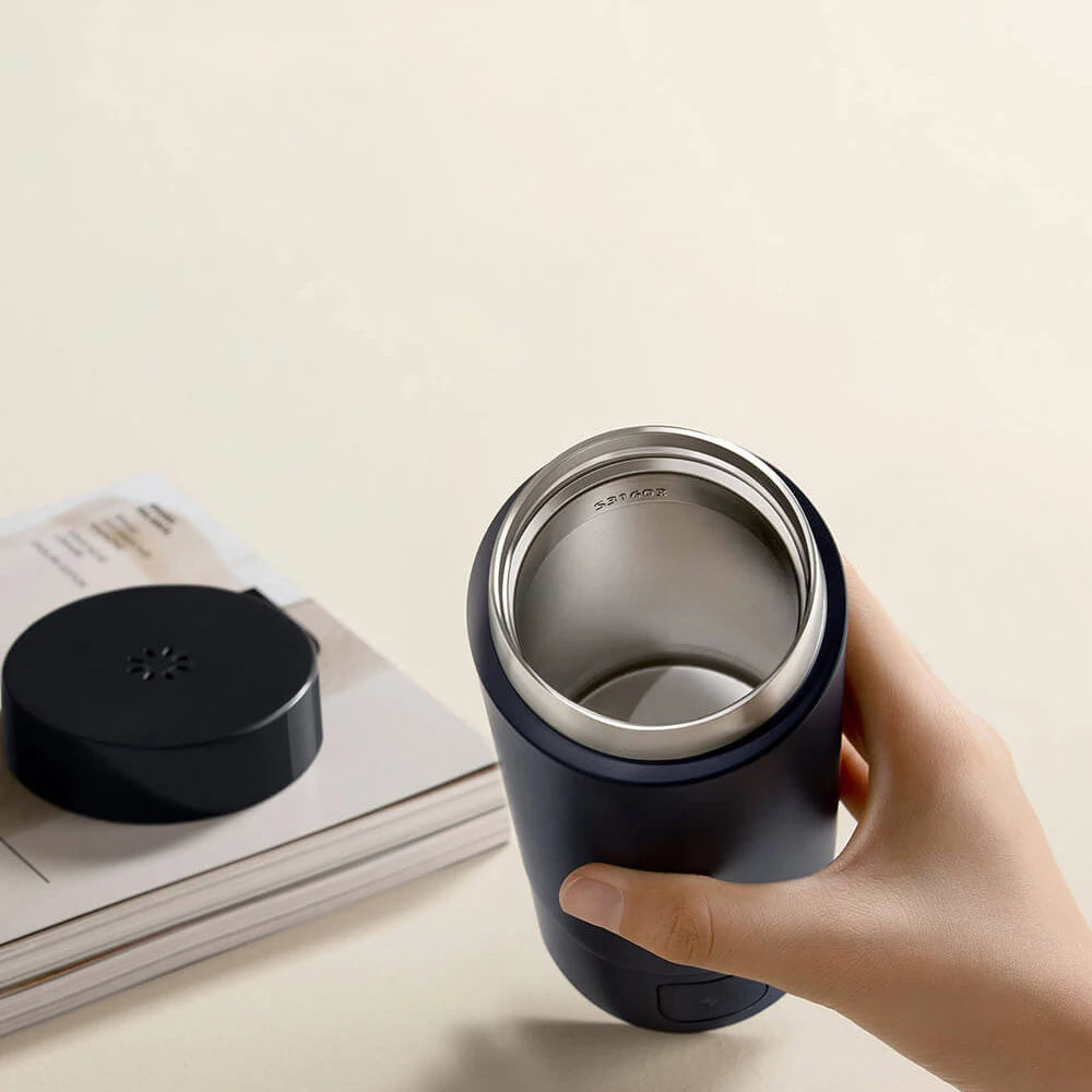 MIJIA Portable Electric Heating Cup 2: 350ml,6-Level Temp Control,12-Hour Keep Warm,316L Stainless Steel, Travel-Friendly