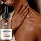 Sunless Tanning Serum - Buildable Natural Glow, Streak-Free Formula for All Skin Tones. Moisturizing & Non-Irritating.