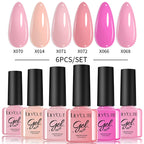 LILYCUTE Nail Gel Polish Set Pink Green Spring DIY Nail Art Design Long Lasting Soak Off UV Gel Manicure Painting Gel Vernis Kit