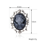 Vintage Victorian Design Queen's Cameo Brooch Pin, Antique Wedding Beauty Jewelry Gift, Elegant Style