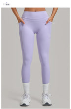 Women's Gym High-waisted High-stretch Yoga Pants with Side Pockets Leggings Workout Running Tights Quick-dry Fitness Trousers