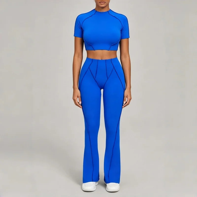 Seamless Yoga Sets Sports Fitness High Waist Hip-lifting Shapeing Trousers Backless Bra Suit Workout Gym Leggings Sets for Women