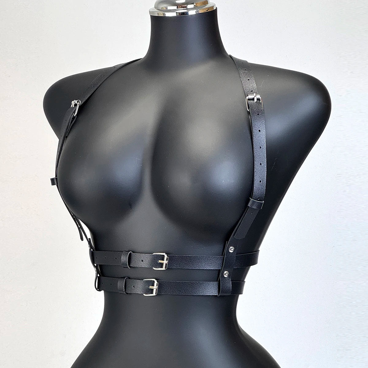 Women Fashion Belt Female Street Style Harness Adjustable Chest Belt with Chain Leather Waistband Gothic Clothing Accessories