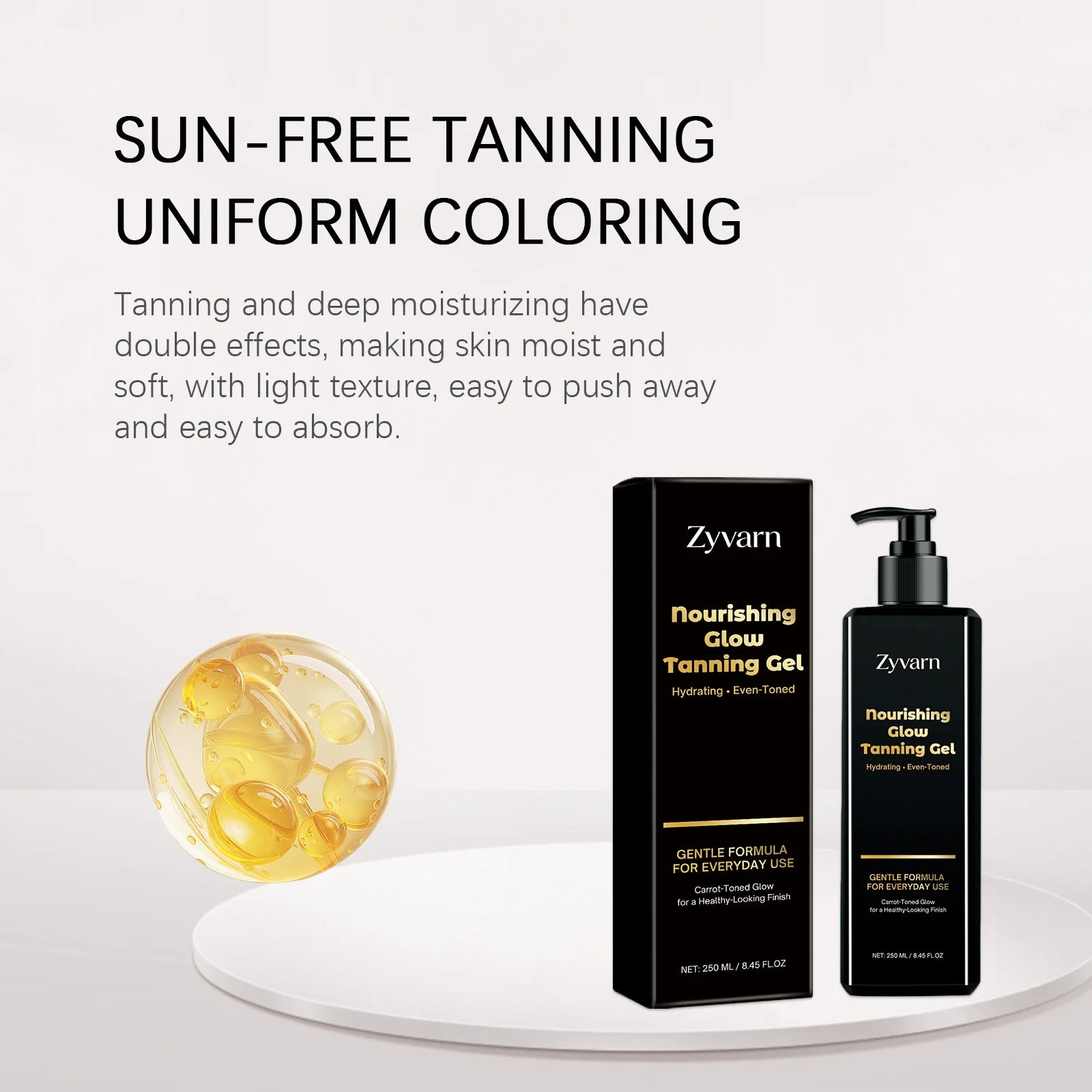 Tanning Gel Instant Bronzer Self Tanning Mousse Hydrating Natural Glow Sun Kissed Buildable Color Nourishing Moisturizing 250ml