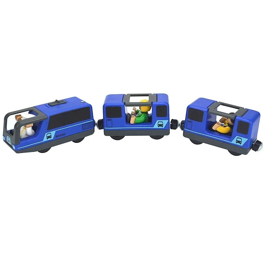 Wooden Locomotive Magnetic Electric Car Train Toys Fit Biro Wooden Diecast Slot Train Track Railway Educational Toys For Kids
