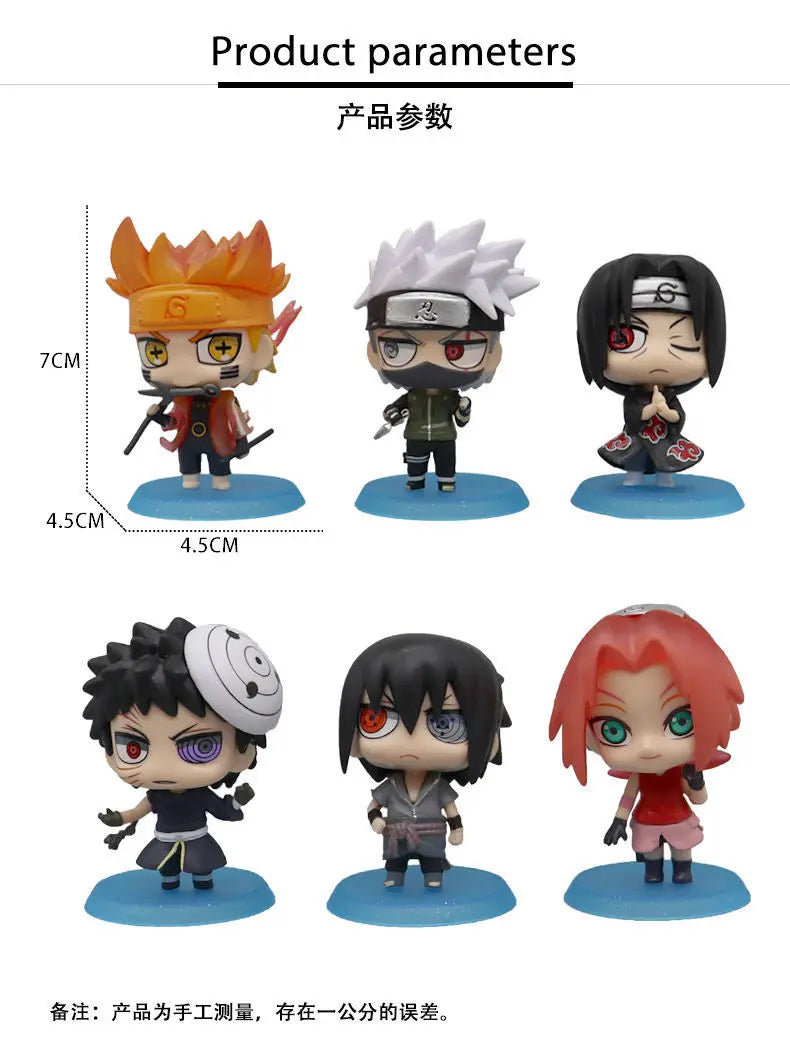 Anime Naruto Action Figure Naruto Sasuke Kakashi Itachi Model Toys Desktop Ornament Decoration Gift Boy Girl