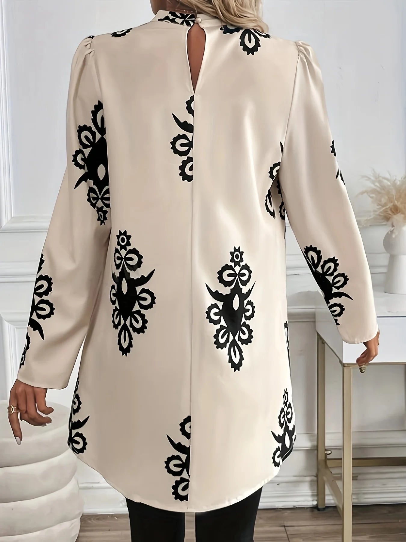 2026 Fashion Long Sleeve Print Blouses Women Spring Elegant Office Ladies Tops Femme Fake Two Pieces Blouse Shirts Women's Top Secondary image