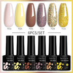 LILYCUTE 7ML 6PCS Neon Gel Nail Polish Set fluorescent Series Color Changing Semi Permanent Soak Off Manicure kit Nail Art Gel