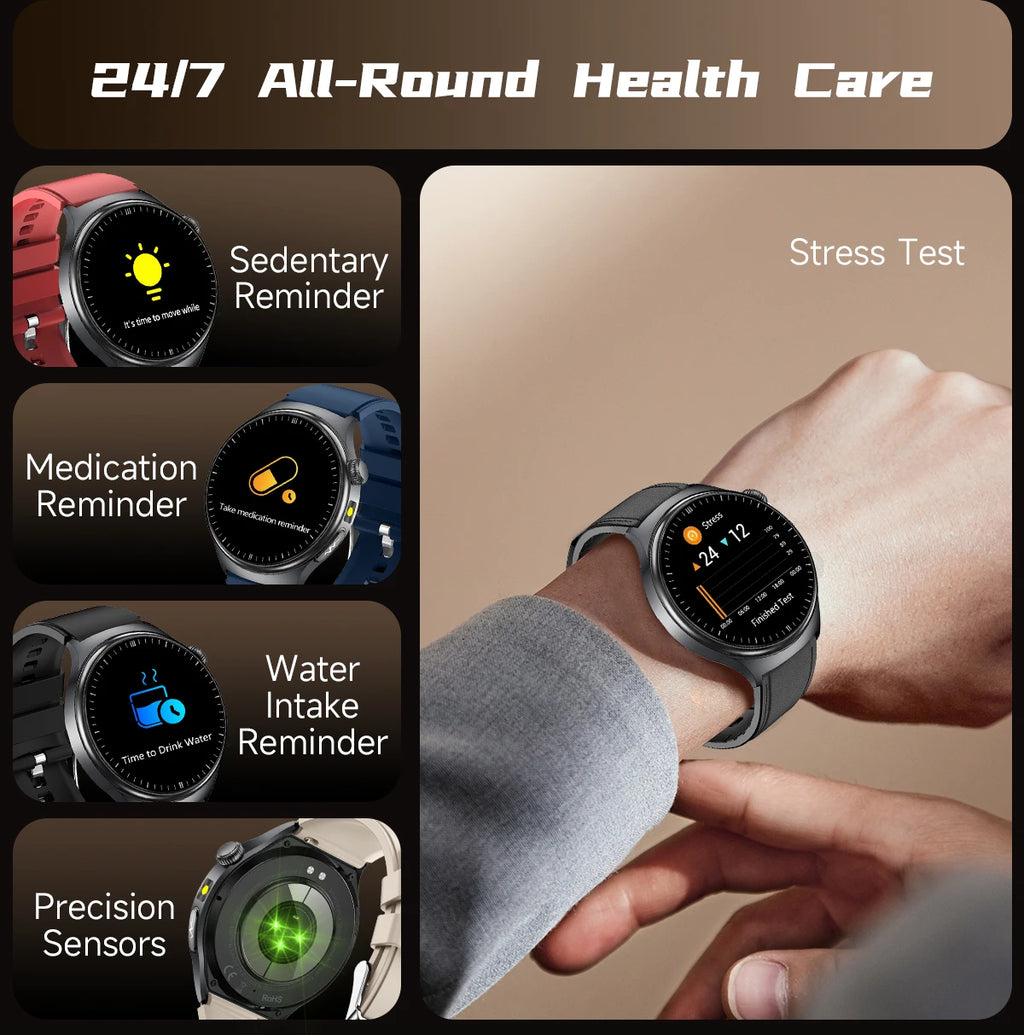 2026 New Micro Physical Examination Health SmartWatch Men ECG Uric Acid Lipids Blood Pressure BT Call Smartwatch For Android IOS