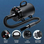 Podofo 5.2HP/ 2800W High Velocity Dog Hair Dryer Adjustable Temperature and Speed Pet Dryers with 4 Nozzles and Comb for Pet Hair Grooming