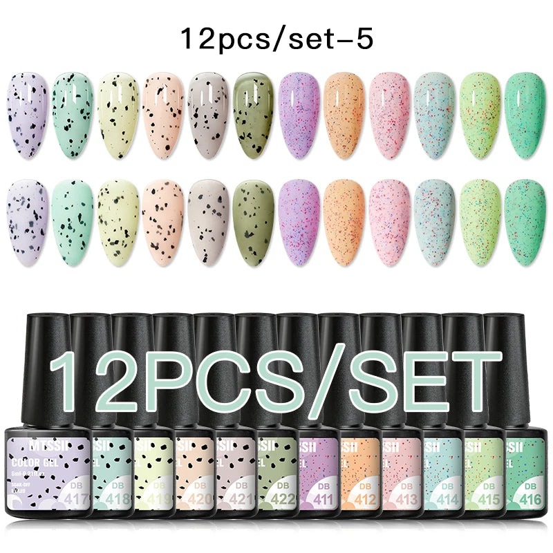 10/12PCS/SET Cat Magnetic Gel Nail Polish Set 9D Reflective Glitter Gel Semi Permanent UV Gel Soak Off Sparkling Nail Art Kits