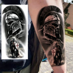 1 Sheet Waterproof Knight Warrior Gladiator Temporary Tattoos For Men Women Realistic Fake Tattoo Sticker  Forearm Tatoos Decals