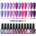 10/12PCS/SET Cat Magnetic Gel Nail Polish Set 9D Reflective Glitter Gel Semi Permanent UV Gel Soak Off Sparkling Nail Art Kits