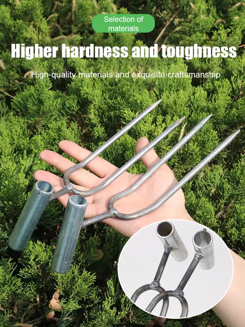 Handheld Adjustable Gardening Two Teeth Fork Stainless steel multifunction Gardening Spade Fork