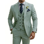 Mens 3 Piece Slim Fit For Men Double Breasted Suit Wedding Prom Suits Formal Business Dinner Tuxedo