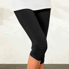 Elastic High Waist Sporty Women Clothing Skinny Pants Elastic Quick Dry 3/4 Sports Leggings Short Trousers Casual Solid Summer