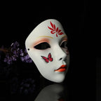Party Supplies Full Face Cosplay Geisha Mask Flower Dress Up Hanfu Cosplay Mask Masquerade Spooky Japanese Mask Children's