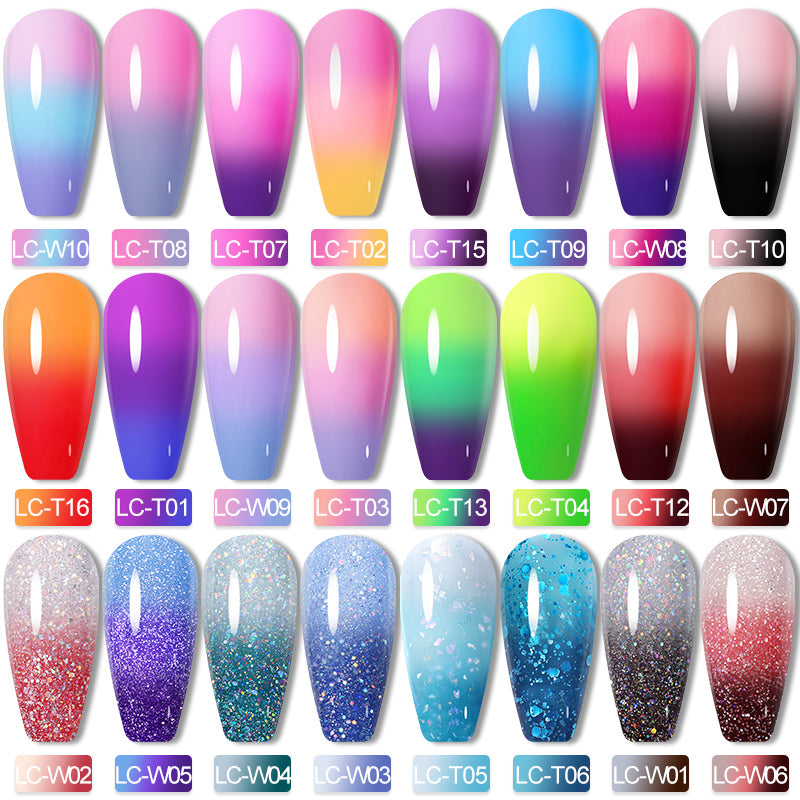 LILYCUTE 7ML 6PCS Neon Gel Nail Polish Set fluorescent Series Color Changing Semi Permanent Soak Off Manicure kit Nail Art Gel